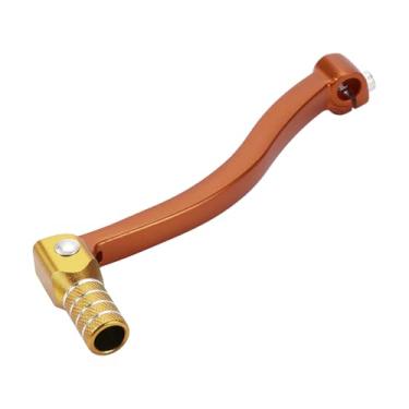 Imagem de INFINAUTO Alavanca de câmbio dobrável de motocicleta para Kayo T6 Alavanca de câmbio de pedal de liga de alumínio Braço laranja Cabeça dourada com anel prateado