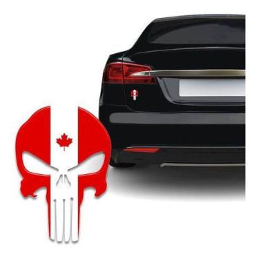 Imagem de Adesivo Resinado Caveira O Justiceiro Canadá Carro Moto - SPORTINOX, G