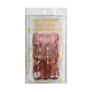 Imagem de Cortina Metalizada Fitas Para Decoração Rose Gold - Wincy Natal