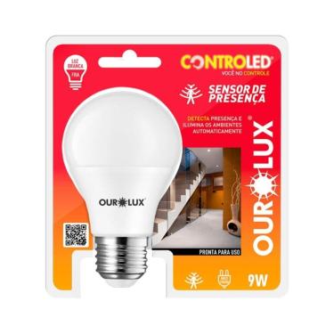 Imagem de Lampada Inteligente Ourolux Controled Sensor De Presenca 9W 6,5K