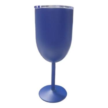 Imagem de Taça Copo Térmico Vinho Em Aço Inoxidável Com Tampa 500ml - Sem marca,