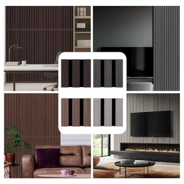 Imagem de Woven Sound Painéis de madeira para parede, funcionalidade e durabilidade, design canelado aprimorado acústico e à prova de som, decoração de parede de ripas de madeira versátil para casa e escritório