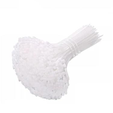 Imagem de Abraçadeiras de nylon autotraváveis para cabos, braçadeiras para cabos, alça de fixação, enrolador de fios reutilizável para escritório doméstico, branco, 100 peças