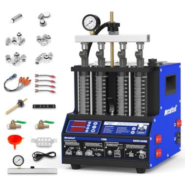 Imagem de MR CARTOOL Máquina de limpeza injetora V308 de 4 cilindros, máquina testadora de limpador de injetor de 110 V, kit de limpeza por injeção de sistema de combustível ultrassônico para carro a gasolina