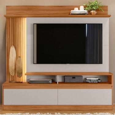 Imagem de Estante para TV Até 60 Polegadas Belém 2 Portas com Led Freijó Trend/Off White - Pnr Móveis