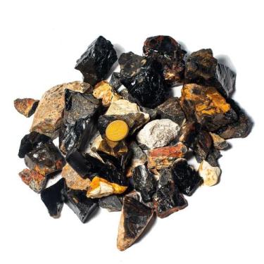 Imagem de 01 Kg Cascalho Bruto Ônix Preto Natural 10 a 70mm Tipo B - CristaisdeC