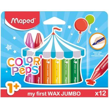 Imagem de Giz de Cera, Maped, Color Peps Jumbo, 861311, 12 Cores