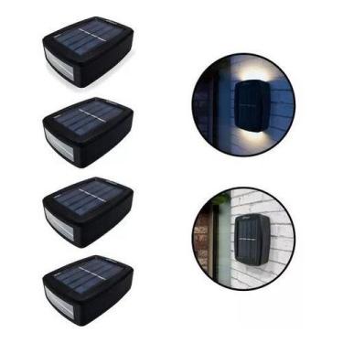 Imagem de Kit 4 Arandela 6 Leds Meia Lua Luz Potente Solar Fotocélula - Home Goo