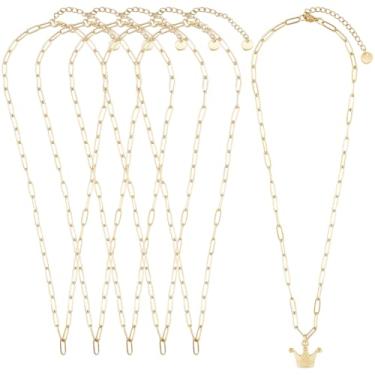 Imagem de SUNNYCLUE 1 caixa 6 peças 16 polegadas/40 cm 3,5 mm colar de clipe de papel dourado pacote de colar de clipe de papel ajustável de aço inoxidável extensível correntes de cabos para fazer joias diy