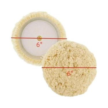 Imagem de Almofadas De Polimento De Lã Natural 6 7 8in Gancho E Alça Para Polime