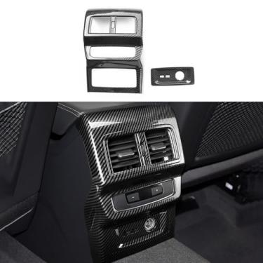 Imagem de ushilife Estrutura de ventilação de saída de ar traseira, capa de painel antichute traseira compatível com Audi Q5L 2021-2025, moldura traseira antichute CA para Audi Q5L Sportback, proteção da