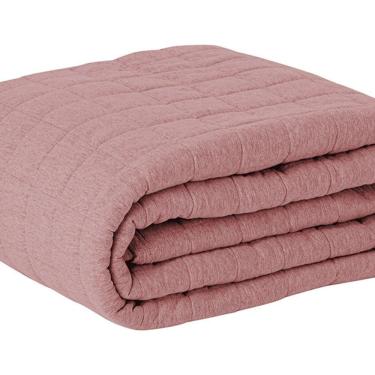 Imagem de Cobre Leito Tecebem Casal Malha 100% Algodão Lisa 210m X 240m Rose