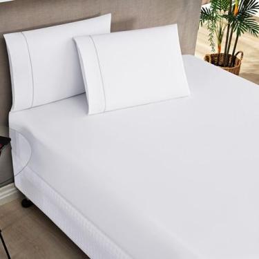 Imagem de Jogo de Lençol Queen Elegance 180 Fios 3 Peças - Branco - Bia Enxovais