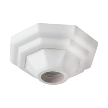 Imagem de Luminária Plafonier Plafon Pirâmide Branco Lâmpada Teto E27 Soquete Bocal Porcelana Bivolt 100W (1)