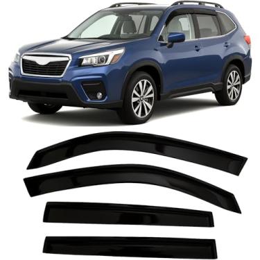 Imagem de olltoz Defletores de viseira de janela lateral com fita adesiva fumê, protetores de chuva para Subaru Forester SK 2019 2020 Premium Sport Limited Touring