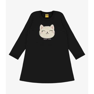 Imagem de Vestido Infantil Manga Longa Rovi Kids Preto-Feminino
