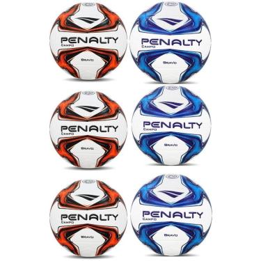 Imagem de Bola De Futebol Campo Penalty Bravo XXIV Kit C/ 06 Unidades-Unissex