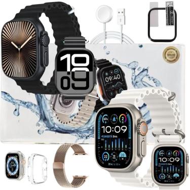 Imagem de Smart Watch Ultra U4 Relogio Inteligente 49mm Amoled Gps Nfc Assistente de Voz Troca Foto Pulseira-Unissex
