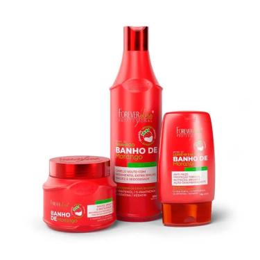 Imagem de Kit Banho De Verniz Morango Forever liss 