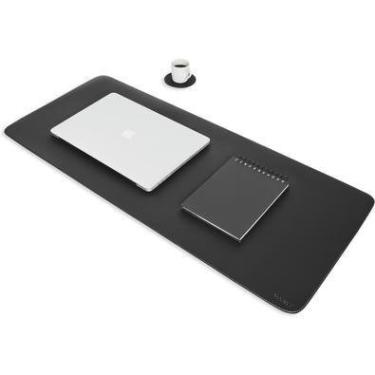 Imagem de Mouse Pad Desk Pad Eddias, 90x40cm, Couro Ecológico, Minimalista, Mesa Extra Grande, Preto