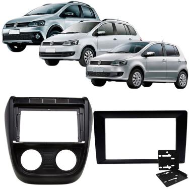 Imagem de Moldura 9 e 7 Polegadas 2 Din Fox Crossfox Spacefox 2004 à 2010 Preta Painel Central Multimidia