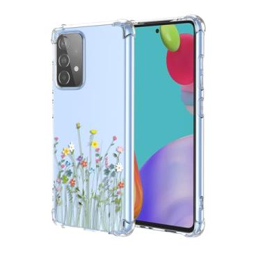 Imagem de OEURVQO Capa para celular Galaxy A72 4G Samsung A72 5G SM-A725M com estampa floral transparente de TPU macio à prova de choque antiarranhões para Samsung Galaxy A72 (flores silvestres)