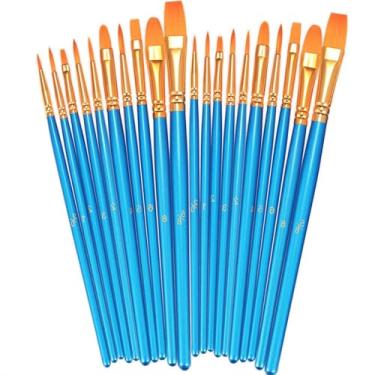 Imagem de Conjunto de pincéis de tinta, pincéis de ponta redonda, pincéis de nylon para modelagem, arte, acrílico, aquarela, pintura a óleo e guache, pintura rupestre, arte de unhas faciais, detalhes em