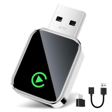 Imagem de Adaptador CarPlay sem fio para iPhone [atualizado em 2025], Plug & Play, tamanho mini, converte com fio para Apple CarPlay, Dongle Carplay sem atraso para Apple iOS 10+/Android 11+ e acima