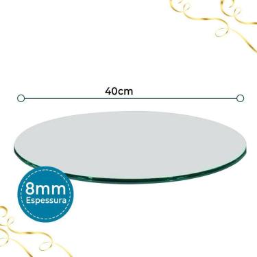 Imagem de Tampo de Mesa de Vidro Temperado Incolor 8mm 40cm