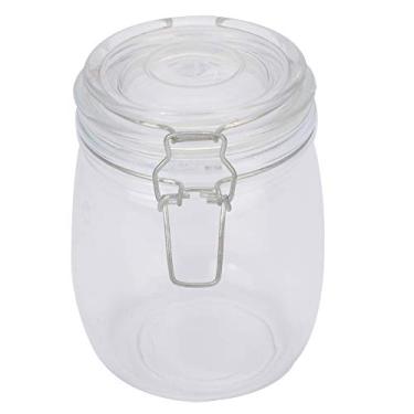 Imagem de Porta mantimento redondo em vidro liso com tampa e trava 750ml D10,5xA14cm