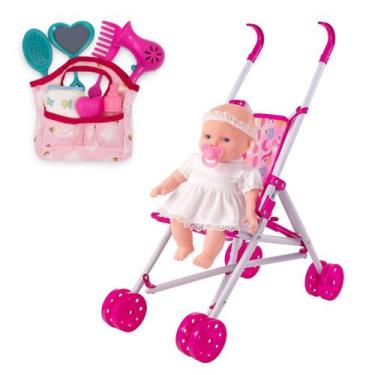 Imagem de Boneca Little Baby Minha Primeira Oração + Carrinho e Bolsa - Milk Bri