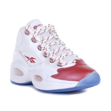 Imagem de Reebok Tênis de basquete masculino Question Mid, Calçado branco/Vecred/Calçado branco, 38