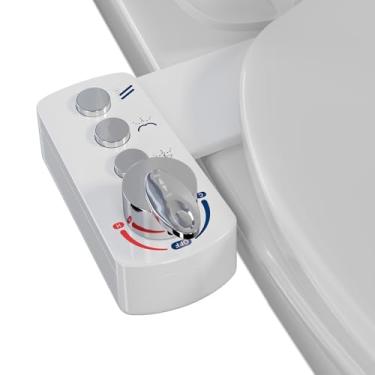 Imagem de DIHAF Bidê atualizado com controle de calor e frio, com botão de três funções e botão de controle de temperatura sensível, com bocal duplo autolimpante, acessório de banheiro de bidê não elétrico.