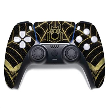 Imagem de Spider_Man Gold Custom PS-5 Controller Wireless compatible with Play-Station 5 Console by BCB Controllers | Proudly Customized in USA with Permanent HYDRO-DIP Printing (NOT JUST A SKIN)