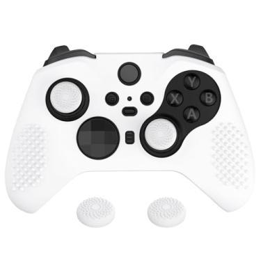 Imagem de eXtremeRate PlayVital White Soft Anti-Slip Silicone Cover Skins for Xbox One Elite Controller Series 2, Custom Protective Case for Xbox Elite Series 2 Core Controller with Thumb Grips