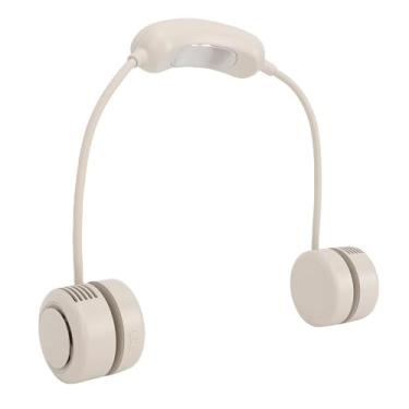 Imagem de AUNMAS Ventilador de Pescoço Portátil, 360 ° de Alta Flexibilidade Ajustável Silencioso Ventilador Pessoal Recarregável Com Bateria de 1200 MAh, 3 Velocidades Ajustáveis e Forte para o (Bege)