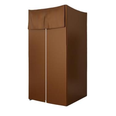 Imagem de Provador dobrável, provador portátil com cortina blackout para boutique, shopping center, escritório, eventos, ganchos de estrutura leves(Brown,100 * 100cm)