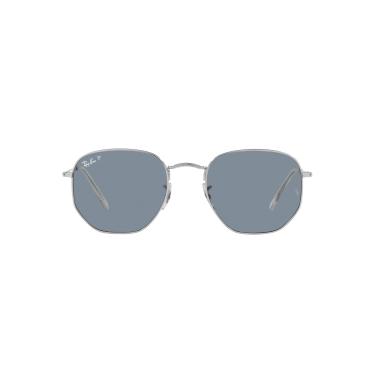 Imagem de Óculos de Sol Ray-Ban Polarizado Hexagonal 0RB3548N 003/02 Tam 51 / Prata - Lentes Azul
