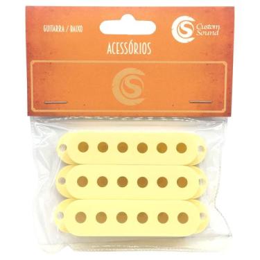 Imagem de kit 3 Capa Captador STRATO Single CREME 52mm vintage white - Custom So