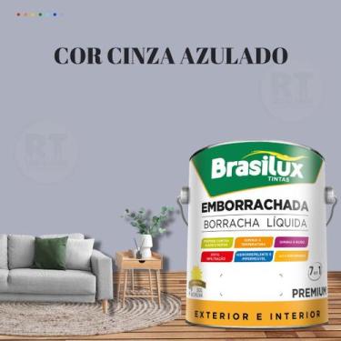 Imagem de Tinta Borracha Líquida Cinza 3.2l Premium Brasilux, CINZA AZULADO