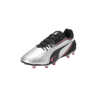 Imagem de PUMA Chuteira de futebol unissex King Match Fg/Ag, Puma Silver Puma Black Sun Struck Puma Branco, 38 BR