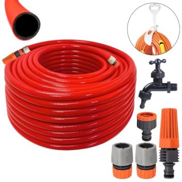 Imagem de Mangueira Jardim 25m +Suporte Alça + Esguicho+Engate Rapido + Bico Torneira Engate Rápido + Torneira