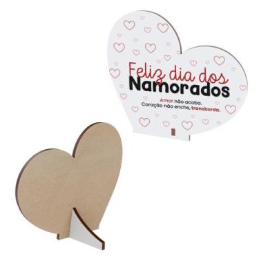 Imagem de Lembrancinhas Coração MDF Feliz dia dos Namorados - Abstratta, KIT 20