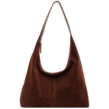 Imagem de Sacola Bagkeak Slouchy Suede Shoulder, bolsa de trabalho feminina