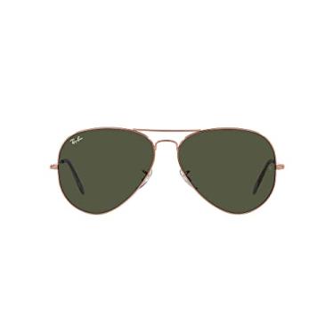 Imagem de Óculos de Sol Ray-Ban Aviator Large Metal 0RB3025 920231 Tam 55 / Rose Gold - Lentes Verde
