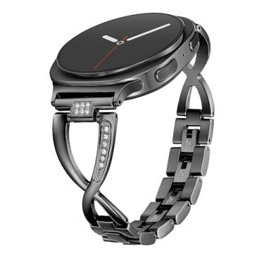 Imagem de Mtozon Pulseiras de substituição elegantes compatíveis com Samsung Galaxy Watch 8 de 40 mm/44 mm Watch8 Classic de 46 mm, femininas e masculinas, pretas