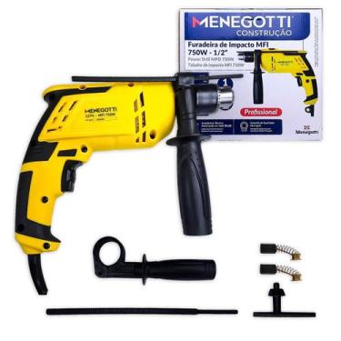 Imagem de Furadeira De Impacto MFI Menegotti 750W Mandril 13Mm Compacta Potente 