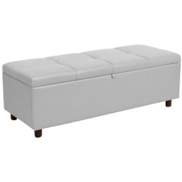 Imagem de Baú Recamier Espanha Couro Cinza 140 cm - TNA Decor
