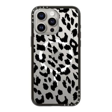 Imagem de CASETiFY Capa compacta para iPhone 15 Pro Max [fina e elegante/compatível com Magsafe/1,2 m. 2X proteção contra quedas de grau militar] - Lacie Leopard - preto transparente