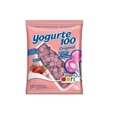 Imagem de Pirulito Recheado Yogurte Sabor Morango - 50 Unidades - no-brand